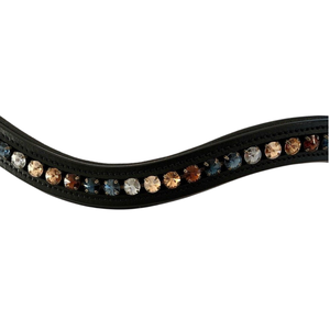 Cabezada Ecuestre de Lujo Personalizable con Cristales, Cuero PU Curvado, Nylon y Pedrería, Acolchada, 1.5 Pulgadas de Alto - Product Image 2