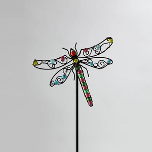 Estaca de jardín de Metal de hierro con acabado amarillo de diseño floral, palo de jardín hecho a mano con estilo, accesorios decorativos para exteriores - Product Image 4