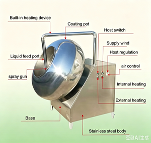 เครื่องทำช็อกโกแลตเครื่องเคลือบน้ำตาลเม็ดมะม่วงหิมพานต์ช็อกโกแลต - Product Image 6