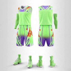Ensemble de maillot de basket-ball personnalisé de haute qualité, logo brodé, maillot de basket-ball réversible cousu, ensemble de shorts - Product Image 2
