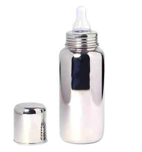 Biberón Premium de 200 ml, Ecológico, de Doble Pared, de Acero Inoxidable Plateado, para Bebés |   Artículos Esenciales para Bebés Modernos y de Lujo, No Tóxicos - Product Image 3
