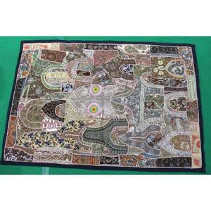 Indian Bohemian Embroidered Tapestry Brown Mandala <b>Wall</b> Hanging for Outdoor Office Halloween Christmas <b>Decor</b> Abstract <b>Wall</b> <b>Decor</b> - Product Image 1