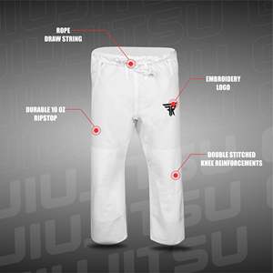 Traje de entrenamiento ligero personalizable de Jiu Jitsu brasileño BJJ Gi, algodón suave, costura duradera, fábrica OEM - Product Image 3