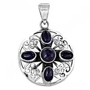 Pendentif en argent 925 plaqué or rose fait main avec améthyste pour femmes - Product Image 1