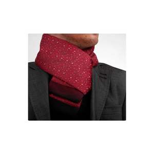 Blue <b>Red</b> Leaf Patterned Double Sided <b>Scarf</b> - Product Image 1