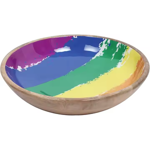 Cuencos de madera hechos a mano, esmalte decorativo, diseño impreso, perfecto para servir ensaladas frescas, postres y más vajilla disponible ahora - Product Image 3