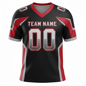 Maillot d'entraînement de football américain personnalisé pour adultes, manches courtes, respirant, option grande taille, 100 % polyester, col en V - Product Image 6