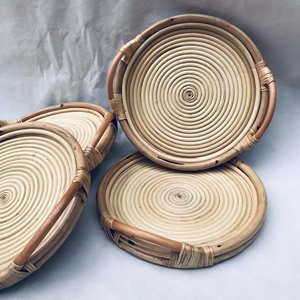 Plateau ottoman tissé servant des plateaux de table basse avec poignées pour la maison et la cuisine décorative - Product Image 1