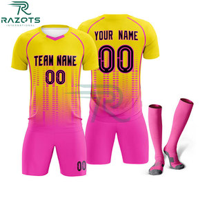 เสื้อฟุตบอลชายแบบสั่งทำพิเศษจาก Razorts International ผ้าโพลีเอสเตอร์ 100% แบบระเหิดสี แขนสั้น ชุดทีม ชุดฝึกซ้อมฟุตบอล - Product Image 6