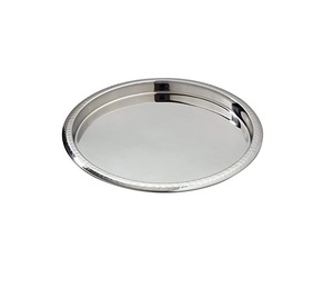 Bandeja de servicio de acero inoxidable con estilo antiguo y detalles elegantes, perfecta para la mesa de comedor de lujo. - Product Image 6