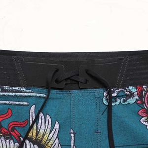 กางเกงขาสั้นชายหาดของผู้ชายดีไซน์ใหม่ชุดว่ายน้ำ100% โพลีเอสเตอร์มีกระเป๋ากลางเอวบอร์ดสั้นโต้คลื่นชายหาดสไตล์ลำลองสีทึบ - Product Image 2