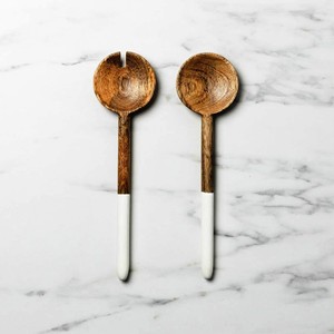 Juego de Servidores de Ensalada Modernos Recubiertos de Resina Ecológica, Aptos para Lavavajillas, Utensilios para Ensalada para el Hogar y la Cocina, Hechos en India - Product Image 1