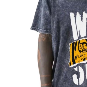 Nueva camiseta de tendencia Fabricación 100% algodón Vintage Stone Wash Camisetas de gran tamaño Camiseta lavada con ácido de alta calidad - Product Image 3