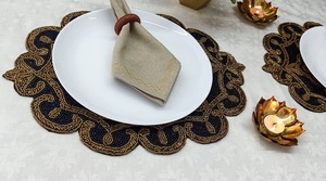 <b>Beaded</b> Crystal <b>Placemats</b> Luxury Eco-Friendly Handmade Wedding Customized Shaped Daily Mat - Product Image 3