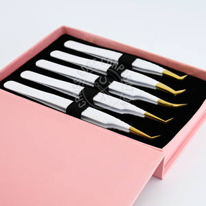 Pince à épiler professionnelle en acier inoxydable avec pointe en fibre pour faux cils - Product Image 1