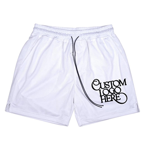 Short d'entraînement en nylon pour hommes, logo personnalisé, short de fitness, sport, basket-ball, short de gym en polyester avec poche - Product Image 4