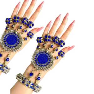 Vente en gros de magnifiques ensembles de bijoux afghans vintage pour femmes adultes bijoux en laiton plaqué or pour cadeau de fête de mariage - Product Image 2