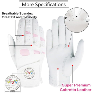 Wholesale Promotional Zero Friction Men's Compression Fit Golf Gloves Genuine Leather Synthetic Faux Leather Stable Grip <b>Light</b> - Product Image 2
