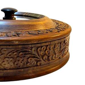 กล่องผลไม้อบแห้งไม้แกะสลักทำมือในขนาดที่กำหนดเอง, ชามไม้ทำมือจากปากีสถาน, ผลิตภัณฑ์ไม้คุณภาพสูง - Product Image 3