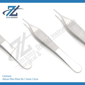 Pince Adson simple Str. Pince chirurgicale incurvée de 1,5 mm 12 cm en acier, pince manuelle pour tissus dentaires, pince à suture, fabricant - Product Image 2