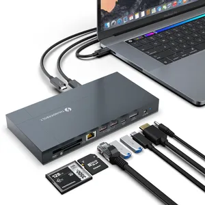 สถานีเชื่อมต่อ USB ที่ขับเคลื่อนด้วย OEM ประเภท C 4Port ฮับชาร์จเครื่องชาร์จ USB Porno Hub