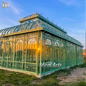 Custom Wrought Iron Glass Greenhouse Classical <strong>Victorian</strong> Style <strong>Garden</strong> Wrought Iron Gazebo for Luxury Backyard Landscaping - Product Image 2