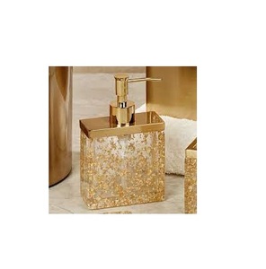 Ensemble de salle de bain en résine époxy, bouteille de lavage à la main et porte-brosse de pompe en laiton avec ensemble de 2 pièces articles décoratifs - Product Image 2