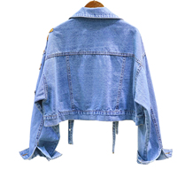 Chaquetas vaqueras con bordado en toda la chaqueta vaquera para mujer Chaquetas vaqueras con bordado floral para mujer OEM personalizado