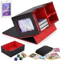 Boîte de rangement rectangulaire brillante Comeder Commander pour 160+ cartes à double pochette, plateau à dés, design moderne et portable, TCG/CCG/EDH/Magic