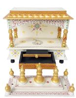 Mandir Pooja pliable en bois massif indien, de haute qualité, écologique, durable, moderne, luxueux et vintage, pour salon