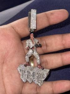 3.50Ct Cut Real Moissanite Bunny Cartoon Pendant 14K Two Tone Gold Plated Diamond Charming para fiestas Fine Pendants Charms - Product Image 3