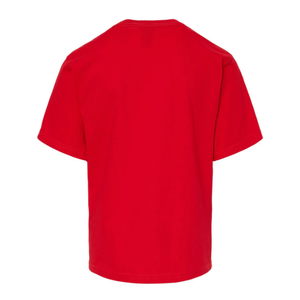 Camiseta de algodón peinado 100% bordada personalizada para niñas, estilo informal pesado de primera calidad, logotipo tejido con cuello redondo sólido, varios tamaños - Product Image 4