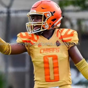 เสื้อฟุตบอลอเมริกัน100% โพลีเอสเตอร์แขนสั้นระบายอากาศได้ดีพิมพ์ลายถ่ายโอนความร้อนเยาวชนเด็กผู้ใหญ่ขนาดใหญ่ - Product Image 2