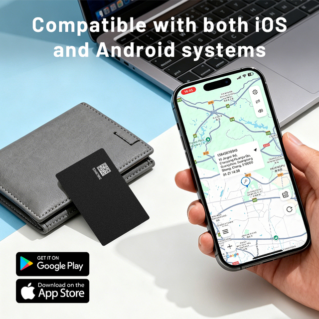 Ultra Thin Slim Wallet Tracker Card Finder YG-AT03-PV  MFi Certified Wireless Charging Smart Item Locator for Apple Find My