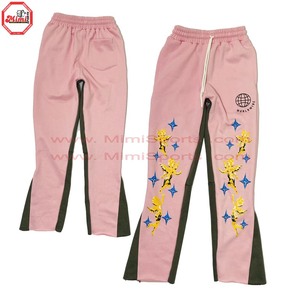 Acid Wash Custom Tracksuit Cotton Jogging Suit Embroidery Sweat Suit <b>Flared</b> Sweatpants and Hoodies Distressed Custom Sweat suits - Product Image 6