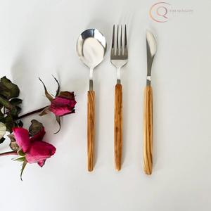 Juego de Cubiertos de Madera Sostenible de Primera Calidad, Ligeros, Duraderos, Reutilizables, Utensilios de Comedor Naturales - Product Image 5