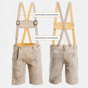 Alta calidad de cuero genuino Oktoberfest 2025 Venta caliente bávaro corto Lederhosen hombres tradicional auténtico traje alemán - Product Image 1