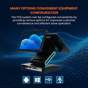 เครื่องนับเงินสดอิเล็กทรอนิกส์มาใหม่หน้าจอคู่10คะแนนหน้าจอสัมผัสแบบ Capacitive ทั้งหมดในระบบ <span class=keywords><strong>POS</strong></span> - Product Image 4