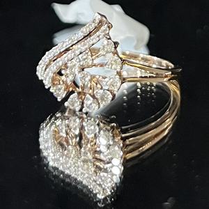 Bague en or massif 14K 18K avec diamants naturels VDS Original pour femme, design cluster époustouflant, bijoux fins de mariage, cadeau certifié Inde - Product Image 6