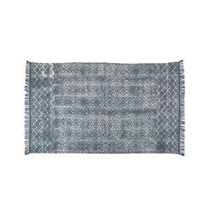 Alfombra índigo de diseñador moderno Alfombras y juegos de material de algodón con estampado de bloques nuevos a precio de lote - Product Image 1