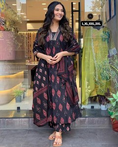 LANCEMENT DU NOUVEAU DESIGNER FESTIVE WEAR ROBE ANARKALI TISSU PUR COTON AVEC DE BELLES BRODERIES - Product Image 5