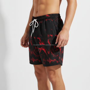 Shorts de Playa para Hombre, Casuales, con Estampado de Llamas Rojas, Secado Rápido, Logotipo Personalizado, Verano 2026 - Product Image 3