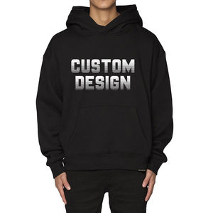 Sweat à capuche unisexe OEM 350 GSM en molleton de luxe, coupe oversize à épaules tombantes, en coton épais, sans cordon, style streetwear - Product Image 6