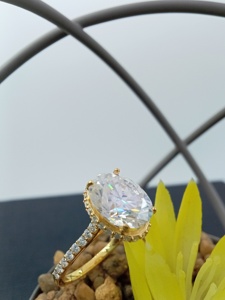 Anillo de Compromiso y Boda de Plata de Ley 925 con Diamante Moissanita de 3 Quilates, Conjunto de Joyería Fina Certificada por GIA para Regalo de Aniversario - Product Image 6