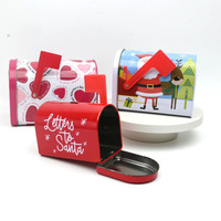 Boîte en métal personnalisée en forme de boîte aux lettres, de qualité alimentaire, pour emballages cadeaux de bonbons, chocolats et biscuits