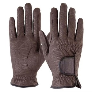 Gants d'équitation d'hiver imperméables en cuir avec logo personnalisé, respirants, perforés, style polo, unisexe - Product Image 1