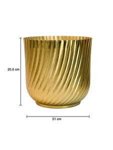 แจกันแก้วโลหะสีทองสไตล์นักออกแบบที่มีพื้นผิวขนาดใหญ่ตกแต่งที่ทันสมัยกลางสำหรับบ้านสำนักงานและพื้นที่ภายในที่หรูหรา - Product Image 5