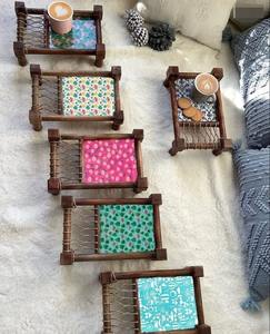 Plato de madera Khaat para servir con revestimiento de esmalte, bandeja para aperitivos, plato de postre, mesa tradicional, cocina casera Vintage - Product Image 5