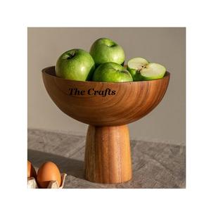 Tazón de Madera para Servir con Forma Redonda de la Más Alta Calidad, Tazón para Frutas para Decoración de Mesa de Boda - Product Image 1
