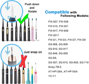 Cabezales de cepillo de dientes eléctrico de calidad profesional, paquete de 4, repuesto compatible para cepillado fácil en casa, hotel o al aire libre - Product Image 5